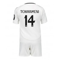 Camiseta Real Madrid Aurelien Tchouameni #14 Primera Equipación Replica 2024-25 para niños mangas cortas (+ Pantalones cortos)